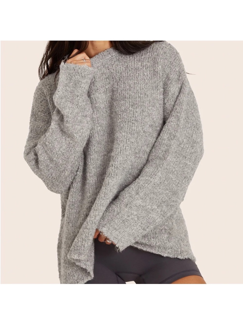 Set Active SET Boucle Crew Neck Sweater in Grey